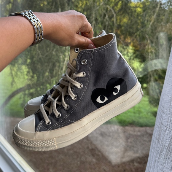 Comme des Garçons PLAY grey CdG PLAY x Chuck Taylor All Star HighTop Sneaker 7.5 - Picture 4 of 7